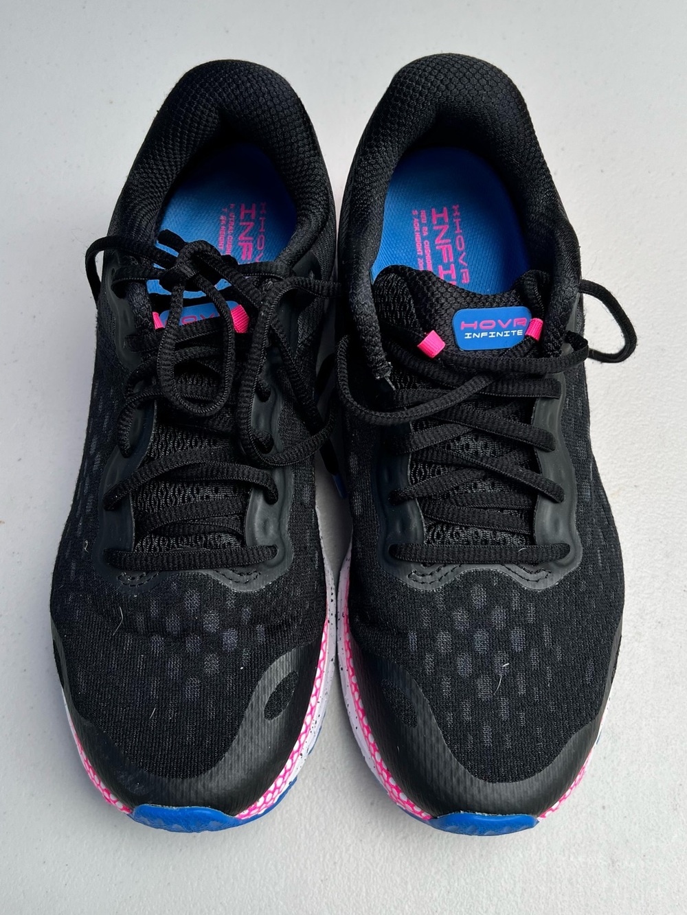 Under Armour HOVR Women's Running Shoes - Black with Pink and Blue size 10
